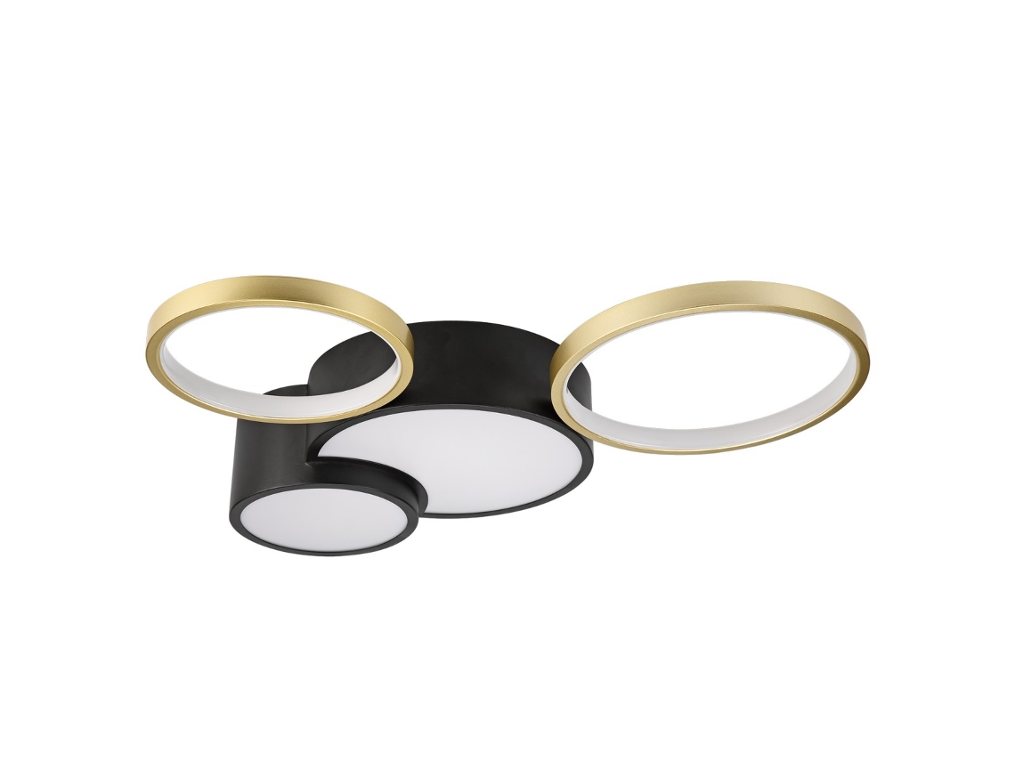 Candeeiro De Teto Alize, Metal, Preto, 9,5x60x60 Cm, Seven Design