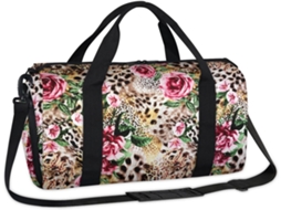 Bolsa MARCA esportiva em formato de animal com estampa floral de tigre e leopardo