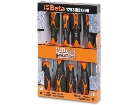 Jogo de 8 Chaves BETA Fenda y Phillips 1293Inox/D8