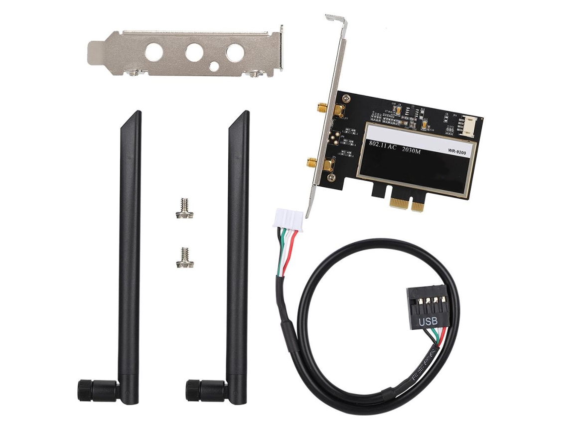 Placa De Wifi Pci-e Desktop 9260ngw Wr-9200 De Duas Bandas 2.4g/5g Bt5.0 1700mbps 2 Antenas