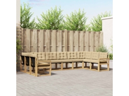 Vidaxl Conjunto De Sofás Para Exterior 10 Unid. Branco E Bege
