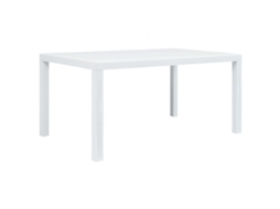 Vidaxl Mesa De Jardim 150x90x72 Cm Plástico Branco Com Aspeto De Vime