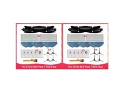 2 Conjunto Para Ezviz Re4 Plus / Re5 Principal Escova Lateral Hepa Filtro Pano Esfregão Sacos Pó Robô Aspirador Peças