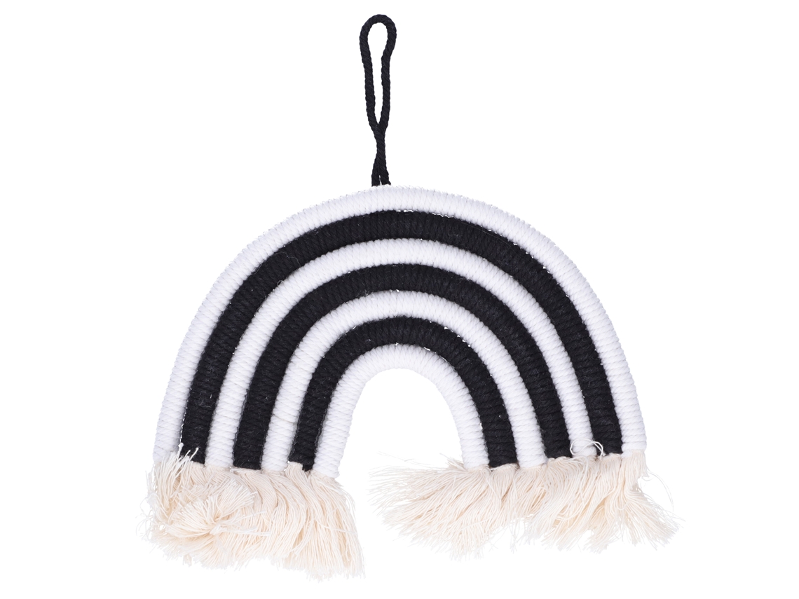 Ats decoración de Parede para Crianças: Exquisita Decoração de Corda Tecida À Mão, Acessórios de Quarto (preto Branco)