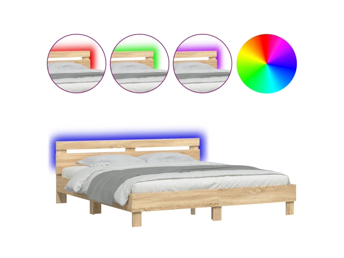 Bed Frame, Bed Frames Vidaxl Marrom Madeira Processada (180 X 200 Cm)