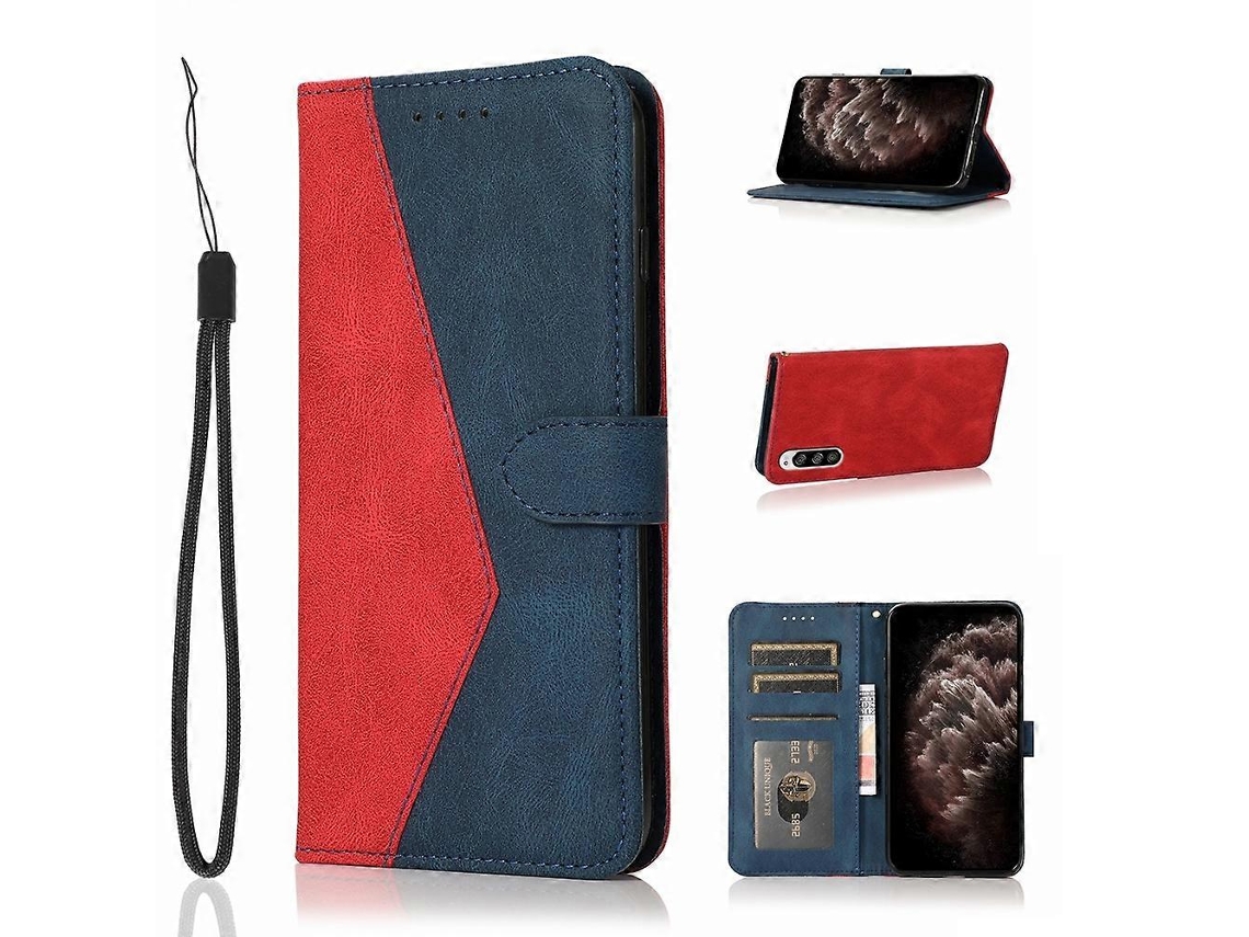 Capa De Couro Com Costura Dupla Para Sony Xperia 5