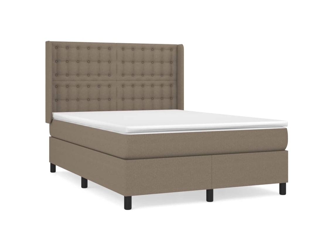 Box Spring Bed, Box Spring Beds Vidaxl Cinzento-acastanhado Tecido (140 X 200 Cm)