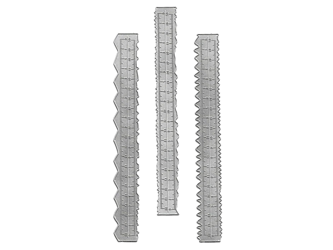 Régua de corte de metal Shineofi para papel com bordas irregulares, aço carbono, medidas em centímetros e comprimentos, ideal para trabalhos manuais.