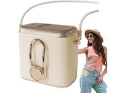 Ventilador de Cinto Recarregável, Clipe, Bolsa, Pulso, Bege MDUG
