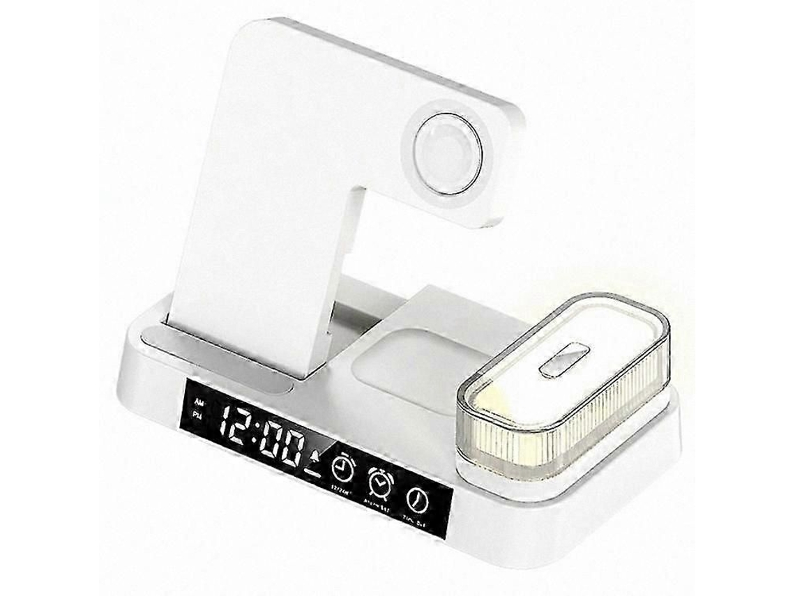 Smartwatch Com Carregador Sem Fio, Alarme E Luz Noturna Led.