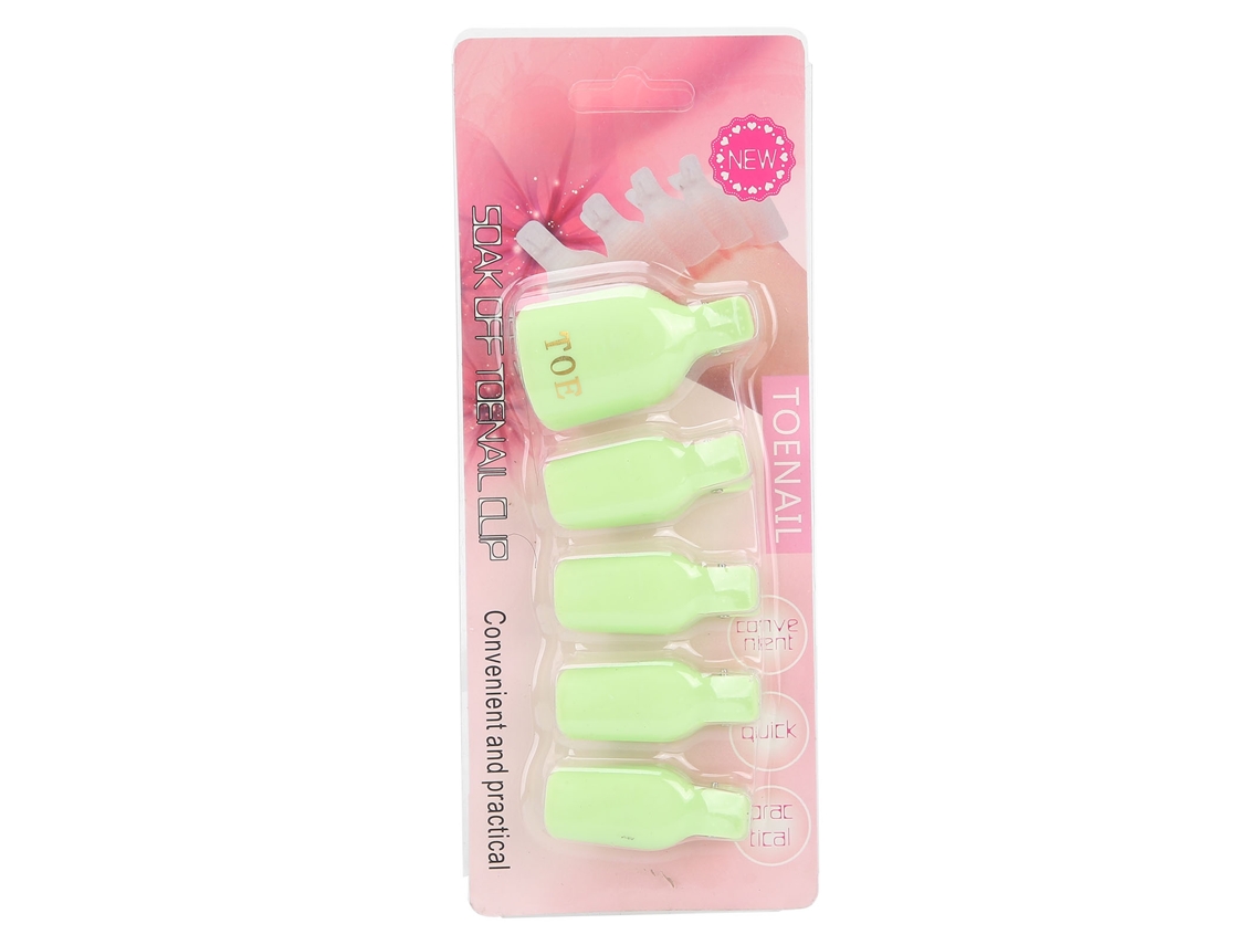 5pcs Clip Para Remover Esmalte Gel Toenail Cap Wrap Soak Off Ferramenta De Unha Uv Gel Casa Salão Verde
