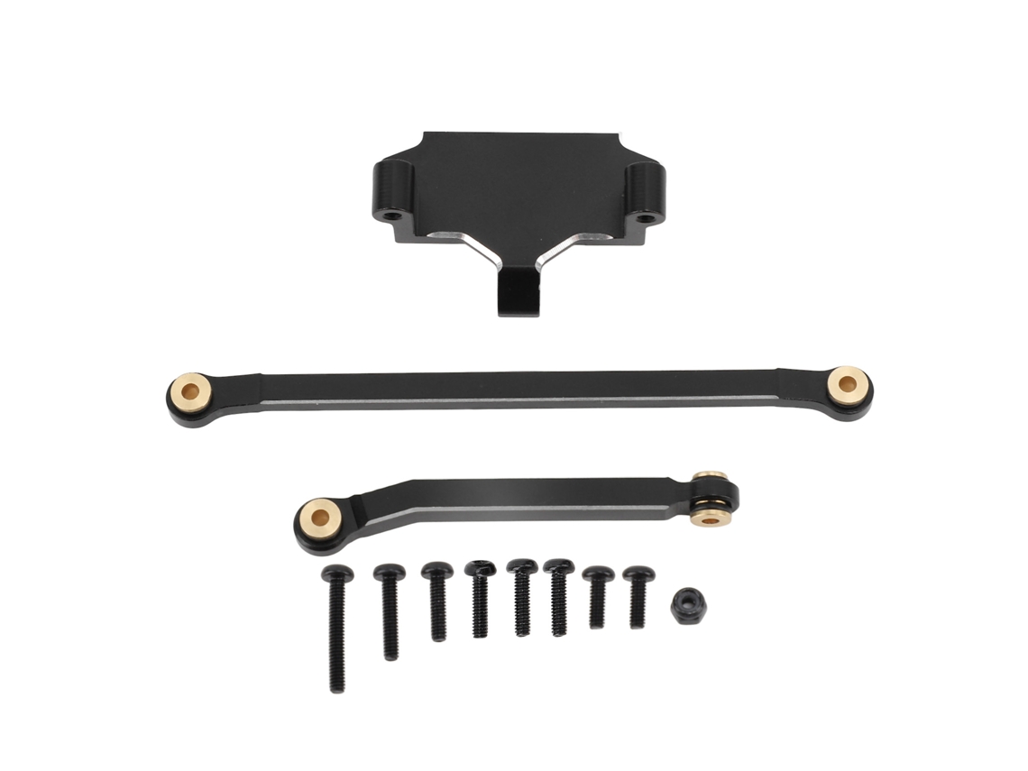 Mali conjunto de Suporte de Servo e Ligações de Direção em Alumínio para Carro Rc Hobbyplus 1/18 4wd Cp18p Preto