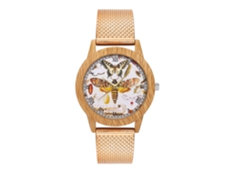 Reloj De Cuarzo Unisex Con Correa De Malla De Acero Moda Pulsera Oro Rosa