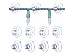 60 Peças, Ventosas para Luzes de Cordão, Gancho com Ventosa, Ganchos para Pendurar Luzes de Cordão BRILVIBERA