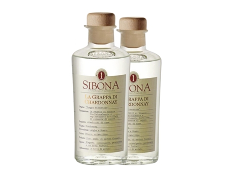 Aguardente Grappa SIBONA Chardonnay Garrafa Medium (0.5 L - 2 Unidades)