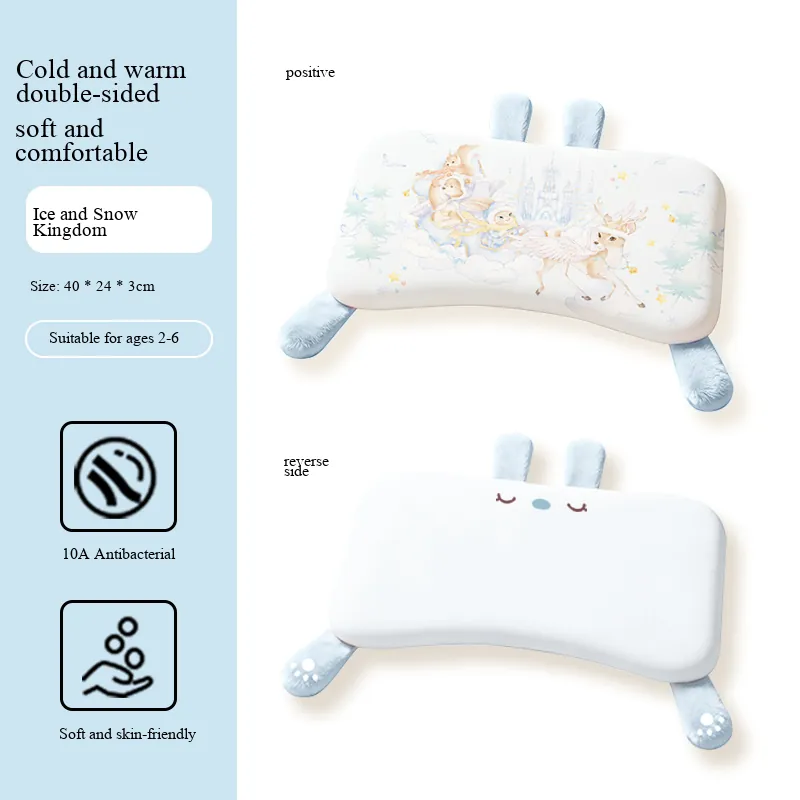 AOZORZ Cachecol de Algodão para Bebês 46x18cm, Urso Azul Sensação Fria