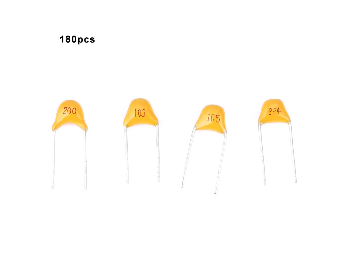 Kit De 180 Capacitores Monolíticos 20pf~1uf 50v 18 Tipos 5.08mm Paso De Pinos