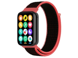 Bracelete Nylon com Fecho de Velcro Vermelha e Preta para Redmi Watch 6/5/4 XIAOMOYU