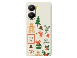 Capa Tkdaddy Para Xiaomi Redmi Turbo 4 5g / Poco X7 Pro 5g Com Estampa De Boneco De Neve De Natal E Bordas Retas Em Tpu, Capa Traseira Bege