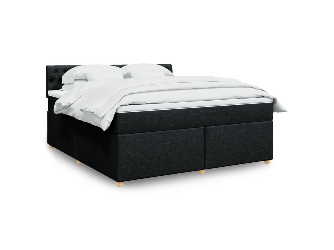 Vidaxl Cama Com Molas/colchão 180x200 Cm Tecido Preto