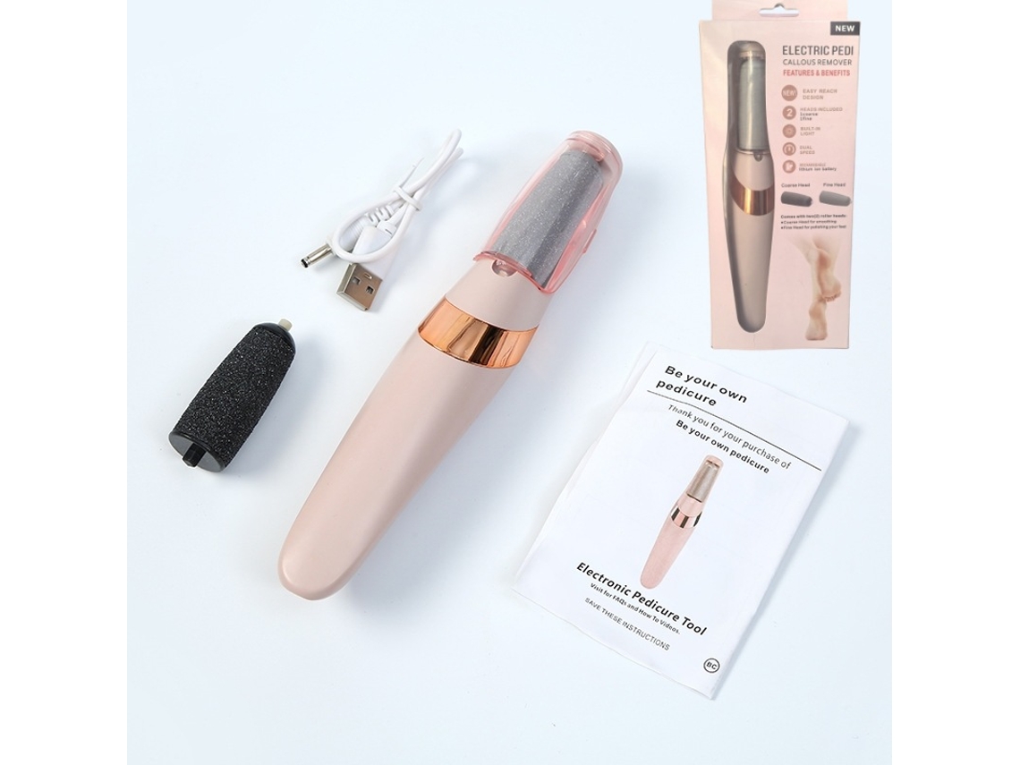 MDUG Lixa Elétrico para Pés, Remove Calosidades e Pele Morta (rosa, 300mAh, Motor de 130cc) | MDUG