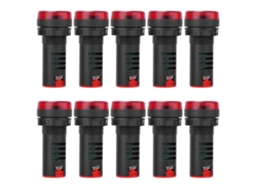 10 Peças Berm® AD16‑22SM Luz Vermelha LED com Buzzer Alarm Indicador Flash AC/DC12V