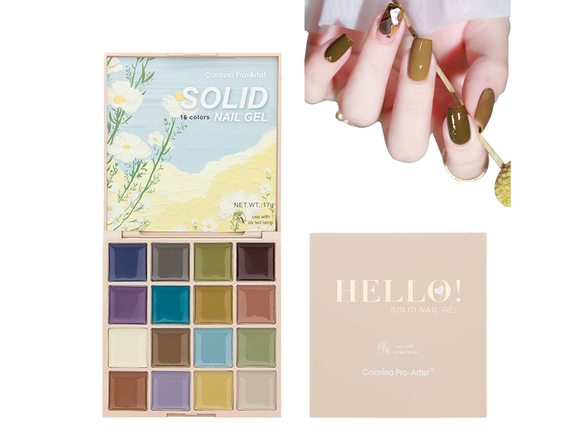 Paleta De Gel De Uñas 16 Colores Para Arte De Uñas Esmalte Gel Con Brillo Requiere Luz Uv Para Manicura Diy