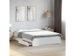 Vidaxl Estrutura Cama C/ Gavetas 120x190cm Derivados de Madeira Branco