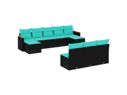 Conjunto de Sofá Jardim 3 Peças Almofadas Rattan Sintético MAISON EXCLUSIVE