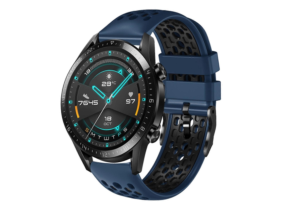 Pulseira De Silicone Respirável Bicolor Para Huawei Watch Gt2 46mm 22mm
