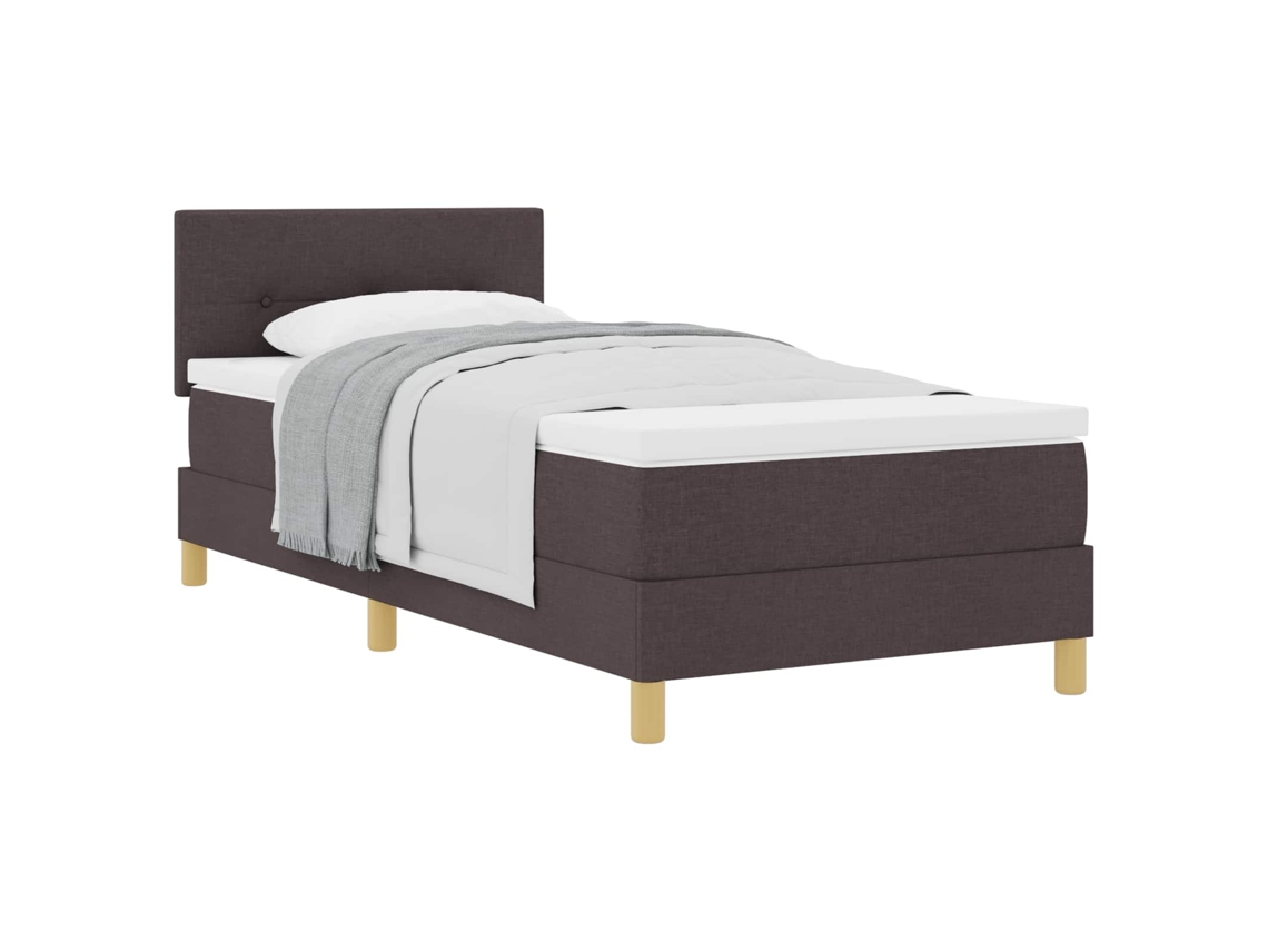 Cama Box com Colchão Marrom Escuro Tecido MAISON EXCLUSIVE (100x200 cm)
