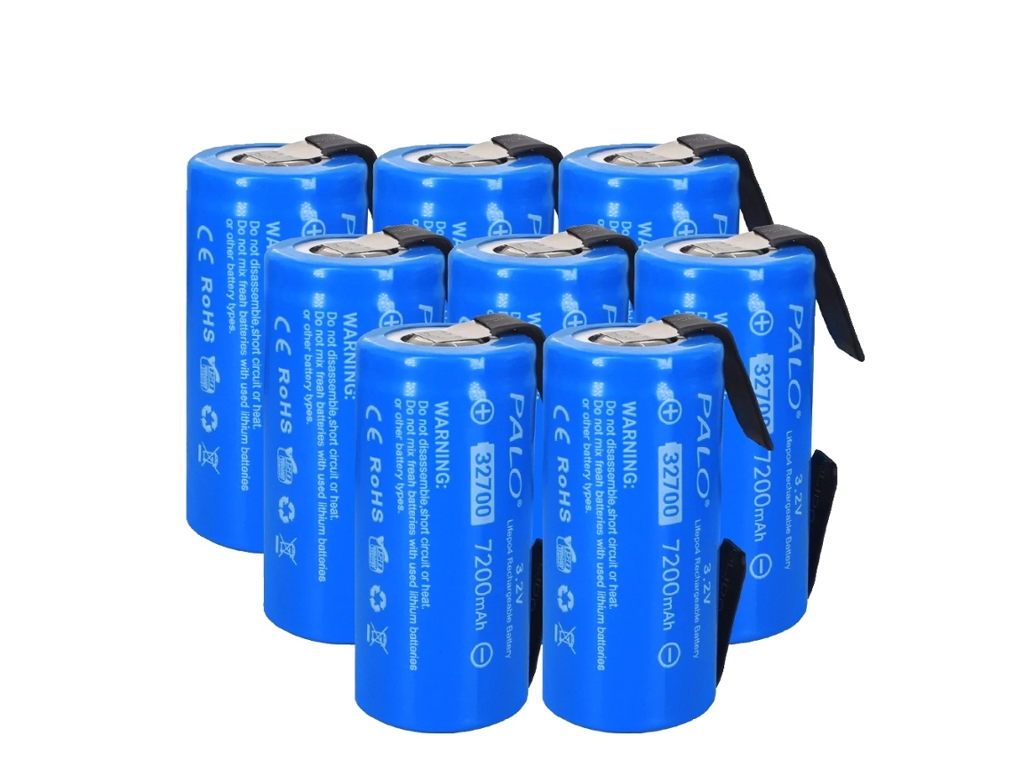 Bateria Palo 32700 Lifepo4, Capacidade De 7200mah, Tensão De 3.2v,8 Pcs Oem