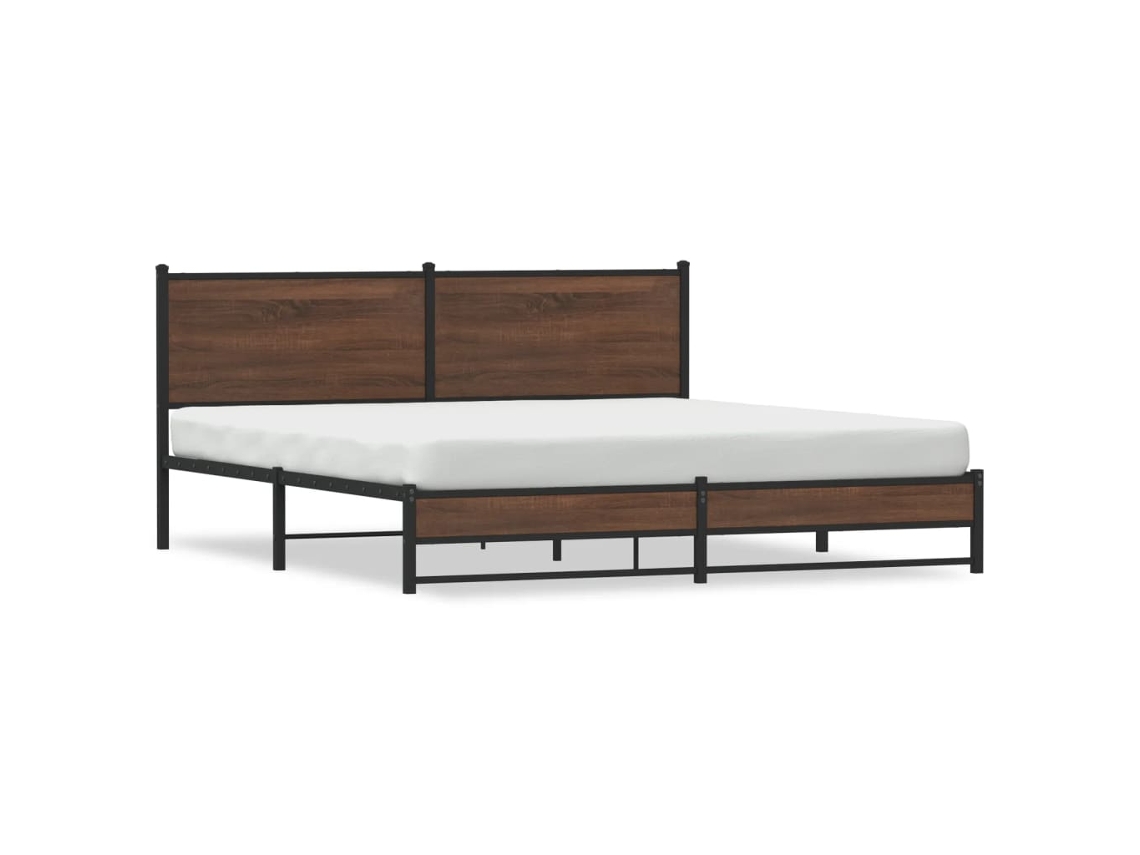 Bed Frame, Bed Frames Vidaxl Marrom Aço (160 X 200 Cm)