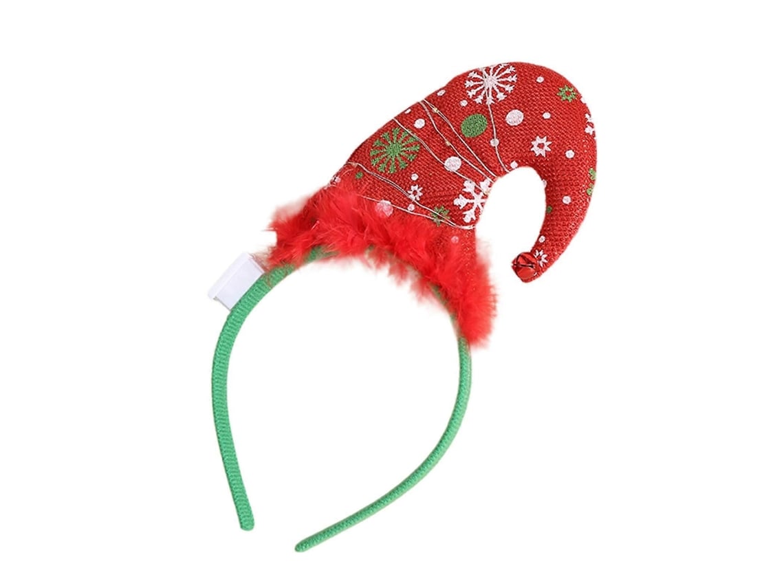 Tiara De Natal Com Luzes E Sino, Para Festas E Confraternizações