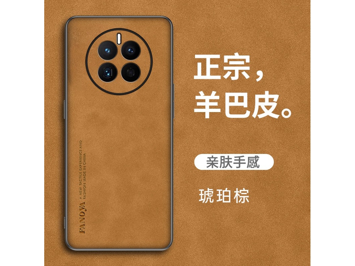 Capa Para Iphone 17 Pro Em Couro De Cordeiro Marrom Cáqui