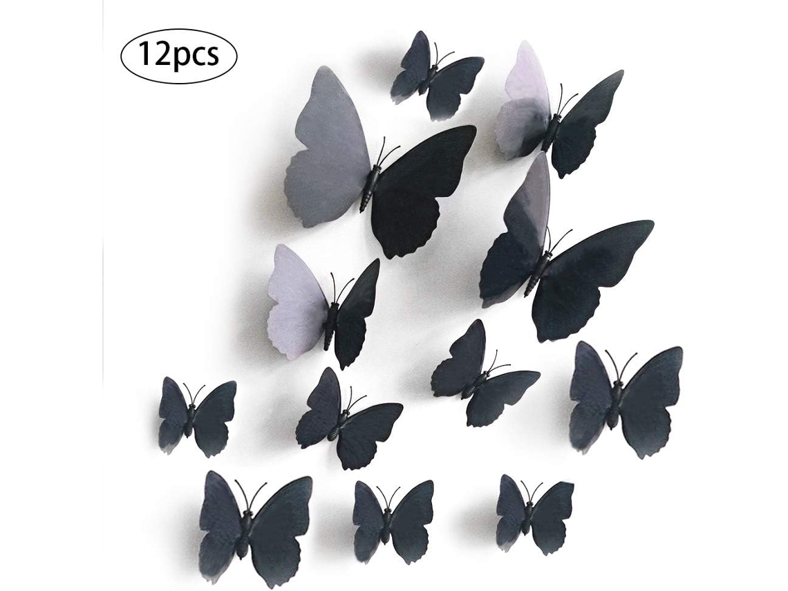 Lurelia Adesivo 3d Borboleta Bebé Pvc Removível Luminoso 2 Peças Quarto