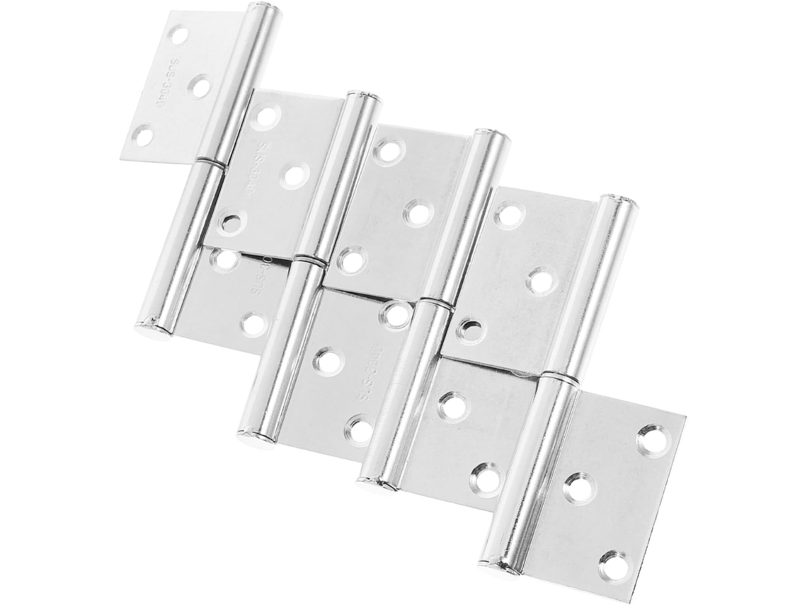 Conjunto De 4 Dobradiças Removíveis Aço Inoxidável Prateadas Para