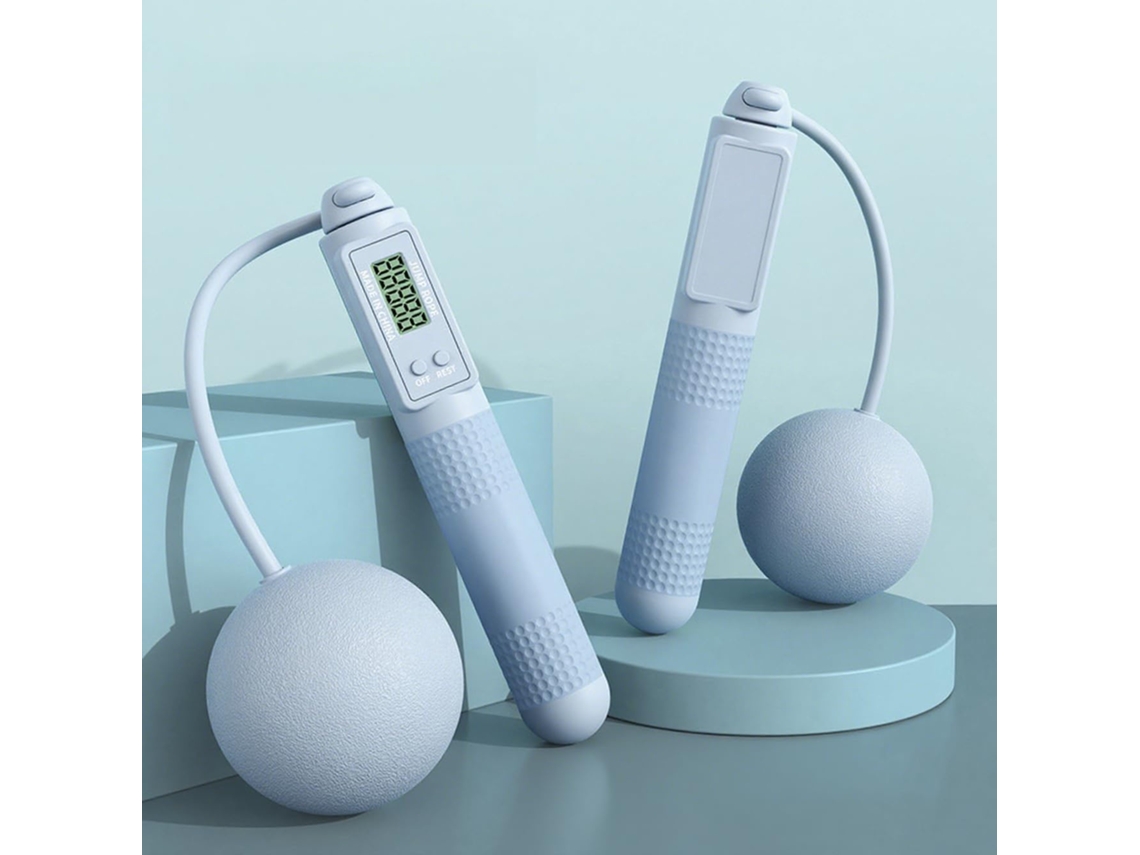 Corda De Pular Sem Fio Com Bola, Ajustável Para Adultos, Ideal Para Exercícios E Treinamento, Perfeita (azul)