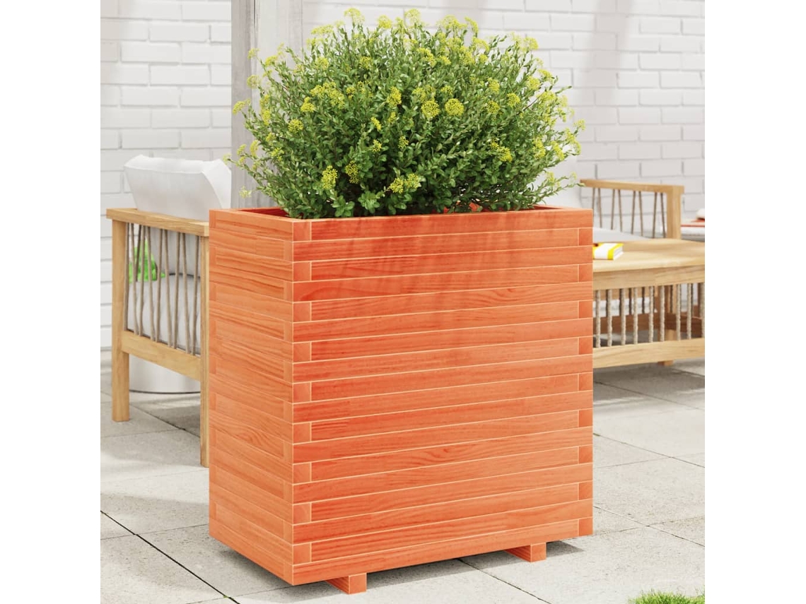 Vidaxl Vaso/floreira De Jardim 70x40x72,5 Cm Pinho Maciço Castanho Mel