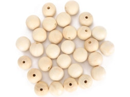 Conjunto de 30 Contas Redondas de Madeira Perfuradas Contas Espaçadoras para Joias SFUSHOS