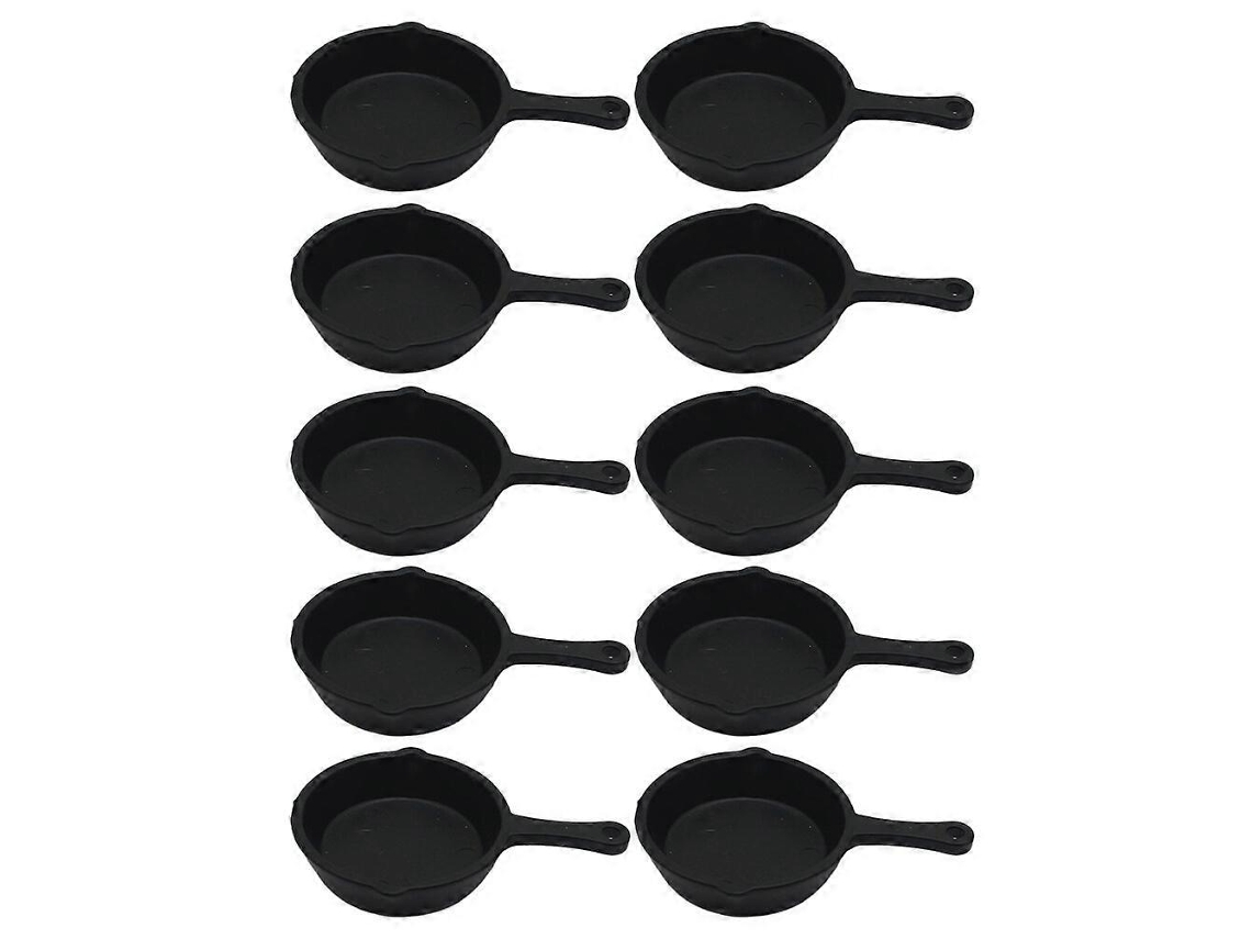 Conjunto de 10 Miniaturas de Panelas - Modelos de Simulação - Pequenos Utensílios de Cozinha em Miniatura para Decoração de Casa - 0,5x2,2x4cm - Preto