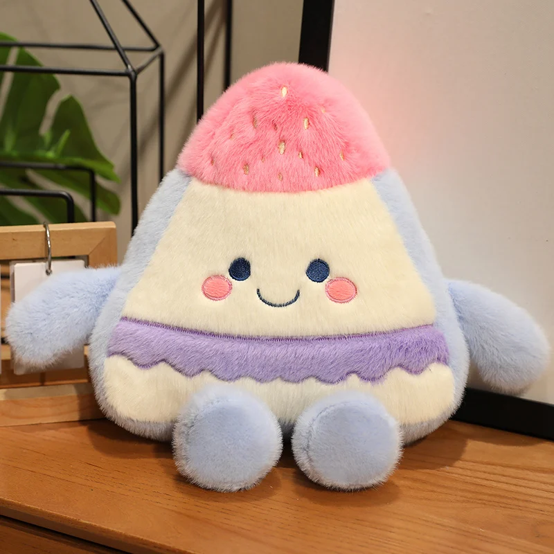 (rosa, 25cm) Lindo Brinquedo De Pelúcia Realista Em Formato De Bolo De Frutas Estilo Anime