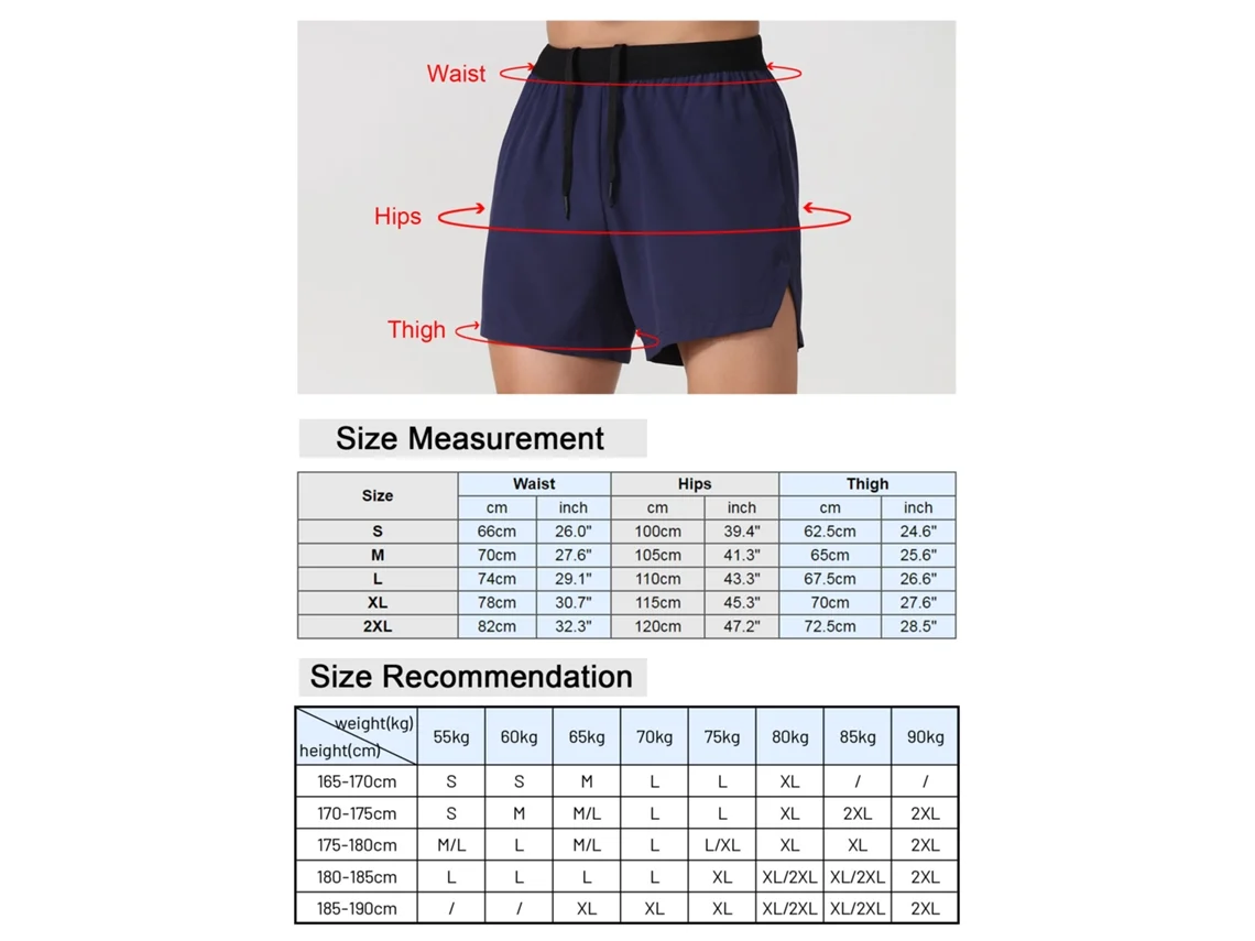 Bermudas Esportivas Masculinas com Bolsos e Loop para Toalha | S/MARCA