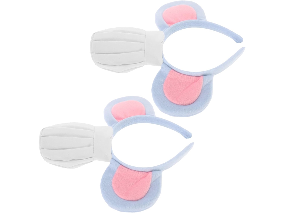 De 2 Tiaras Fofinhas Com Orelhas De Rato, Acessórios Em Tecido Azul-celeste Para Chapéu De Chef.