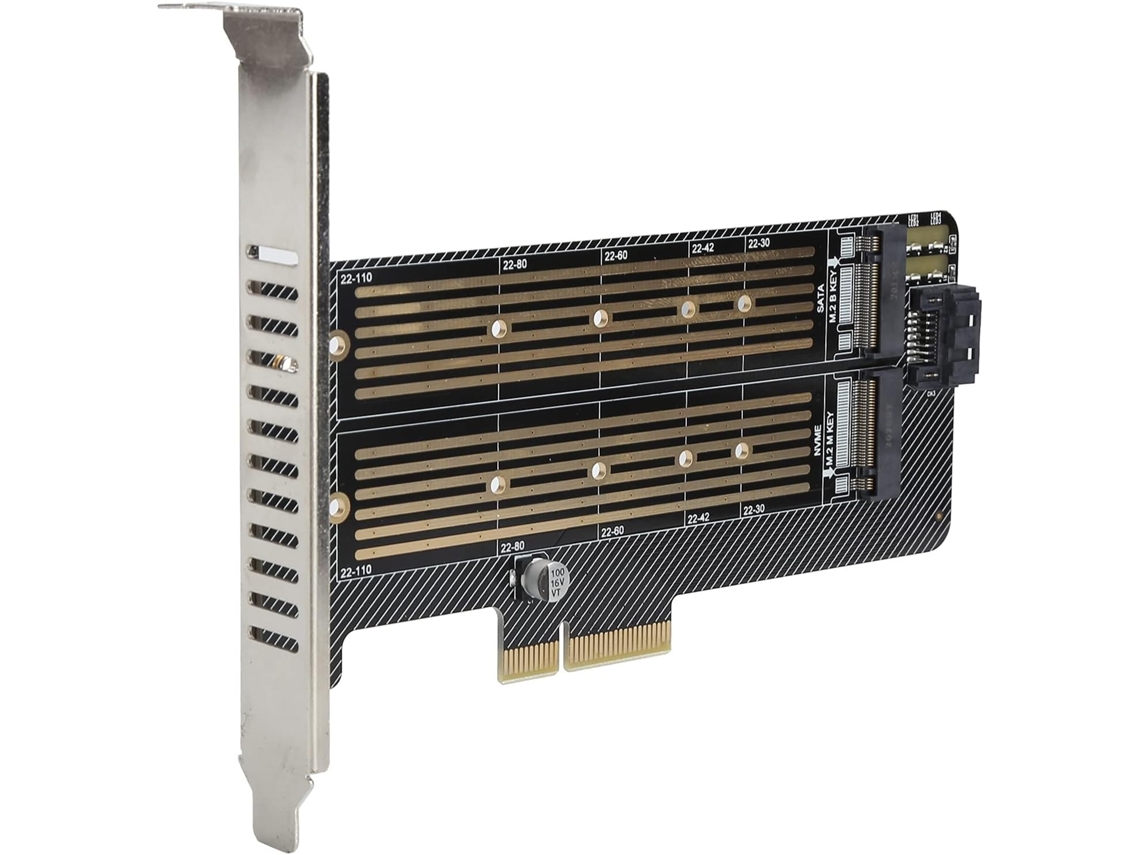 Placa Riser Pcie Ssd De Disco Duplo, Nvme De 32 Gbps Para Pc