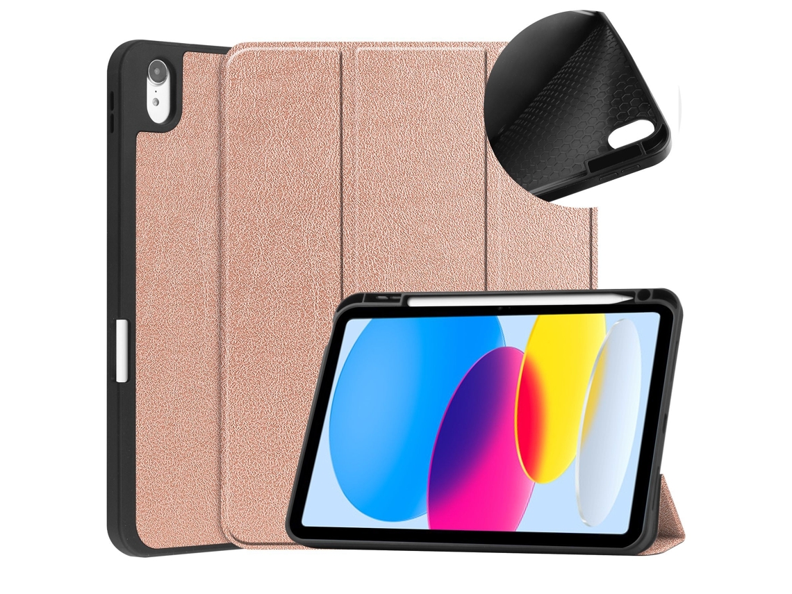 Capa Para Apple Ipad 10 2022 Com Porta-caneta Ouro Rosa