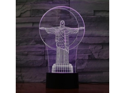 Lámpara De Noche 3d Led Estatua Cristo Redentor Brasil Cambio De Color Para Dormitorio