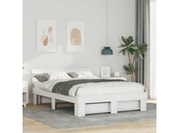 Vidaxl Estrutura Da Cama Com Cabeceira Branco 140 X 200 Cm