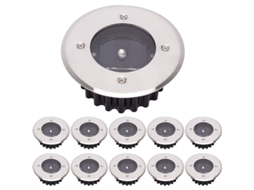 Kit com 10 Unidades, Luminária Solar de Solo, Cor Branco Frio, Ip65 À Prova D'água, para Áreas Externas AQUAFORGE