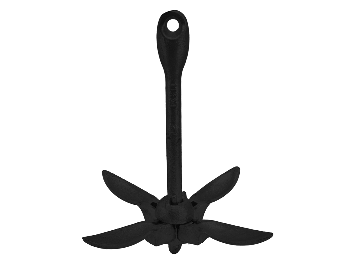 Anclaje Plegable De Acero Carbón 4 Brazos 1.5kg Accesorio Para Kayak Canoa Negro